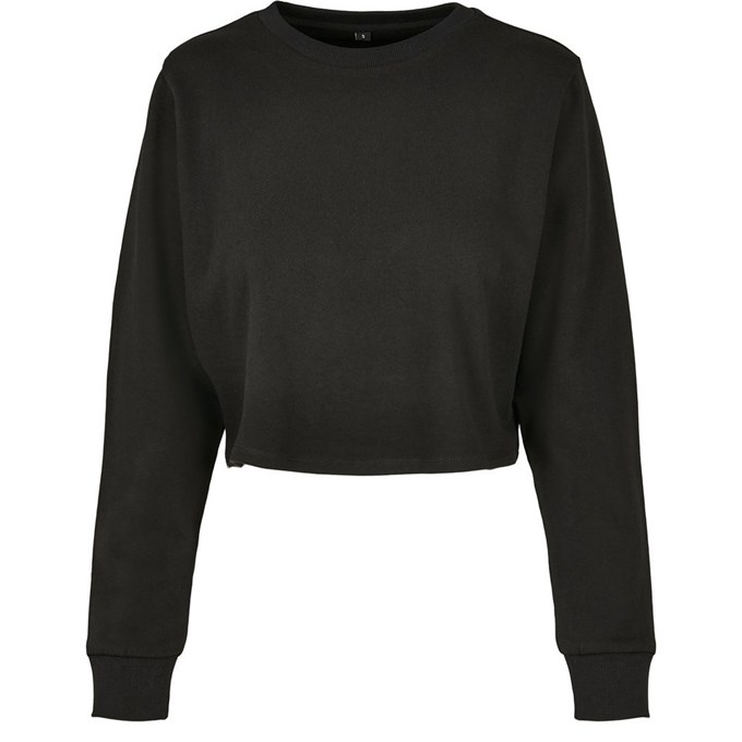 Build Your Brand Women’s terry cropped crew top BY131