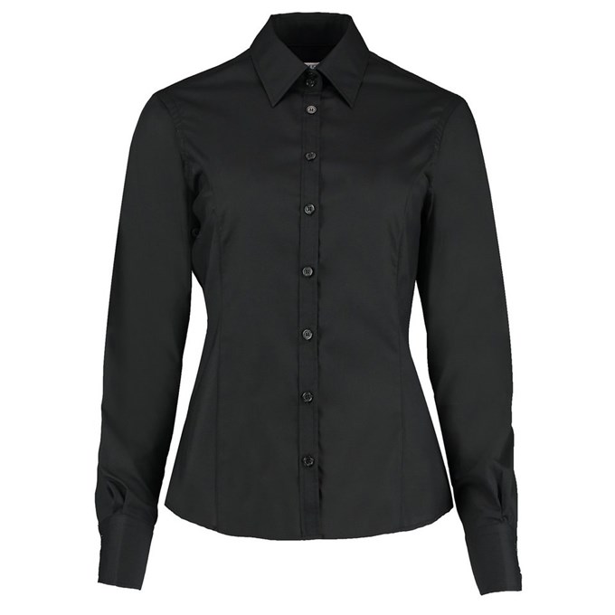 Business blouse long-sleeved (tailored fit) K743FBLAC6 Black*