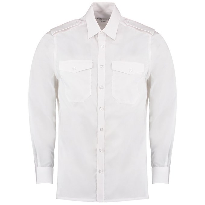 Pilot shirt long sleeved White