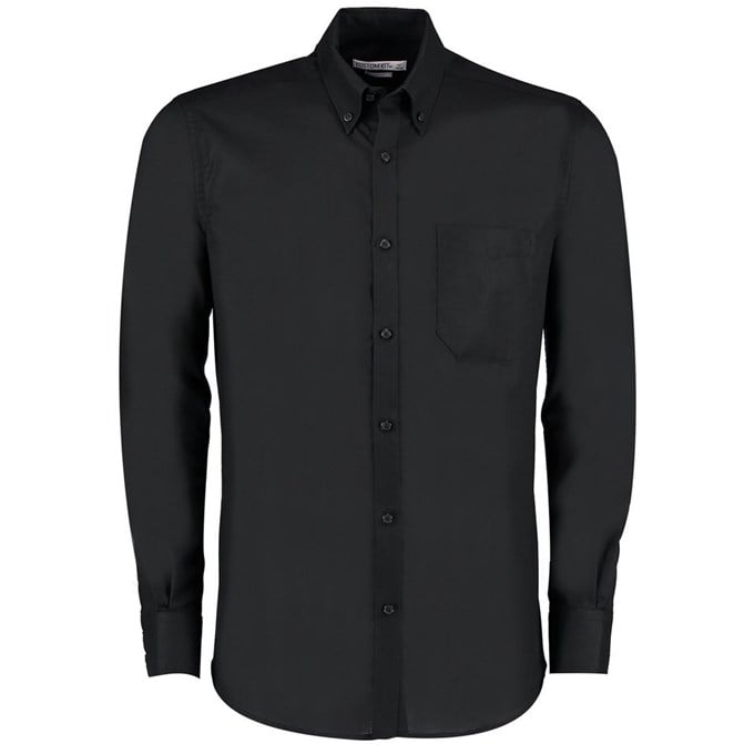 Slim fit workwear Oxford shirt long-sleeved (slim fit) KK184BLAC14.0 Black