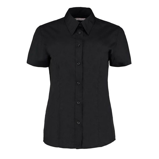 Women's workforce blouse short sleeved Black