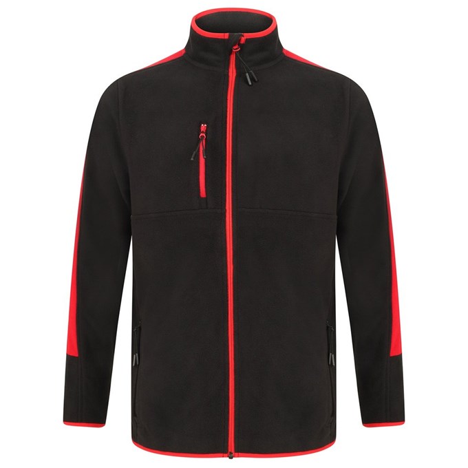 Unisex microfleece jacket LV580BKRD2XL Black/ Red
