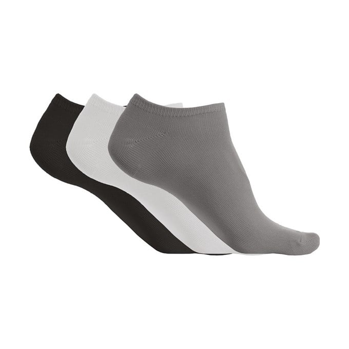Microfibre sneaker socks (3 pairs per pack) PA033SGWB35.5 Storm Grey/   White/   Black