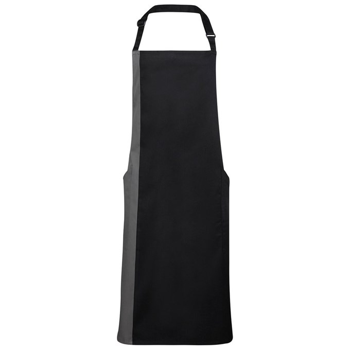 Contrast bib apron PR162BKDG Black/   Dark Grey