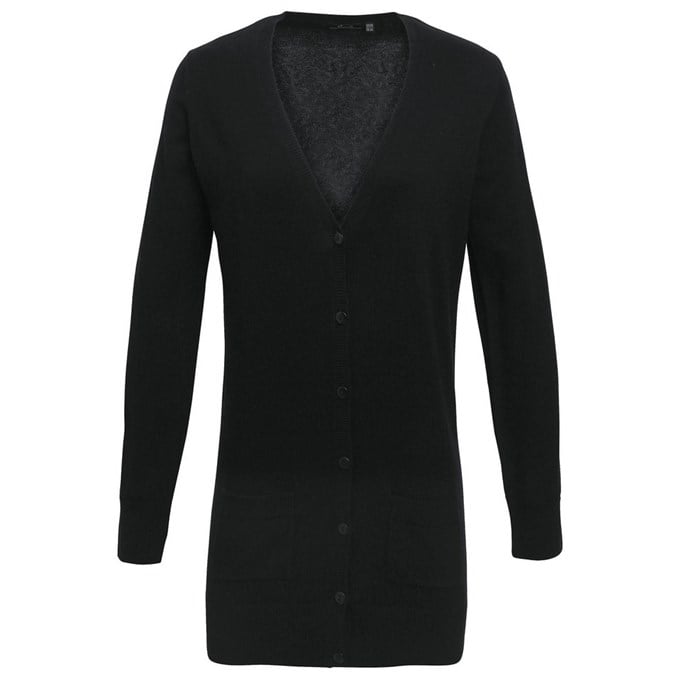 Women's longline knitted cardigan PR698BLAC8 Black