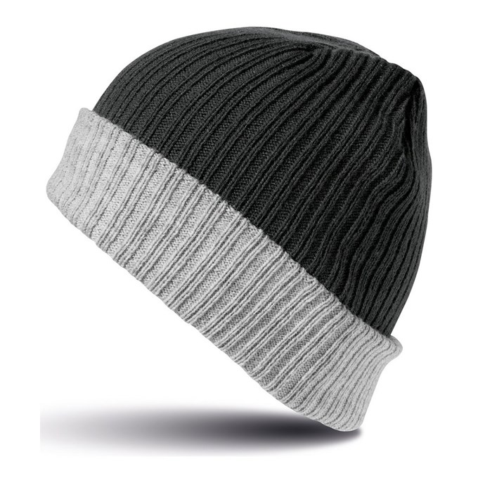 Double-layer knitted hat Black/ Grey