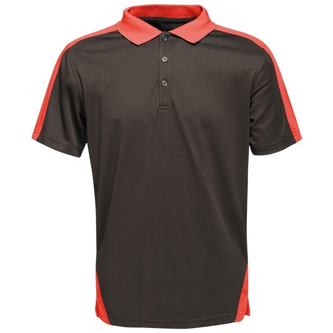 Contrast wicking polo RG663BKCR2XL Black/  Classic Red