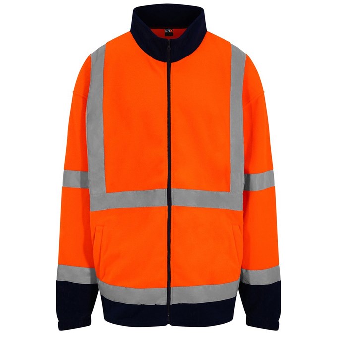 High visibility full-zip fleece RX750HONY2XL HV Orange/ Navy