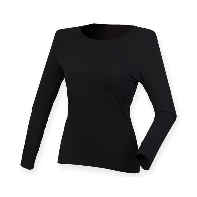 Women's feel good long sleeved stretch t-shirt Black