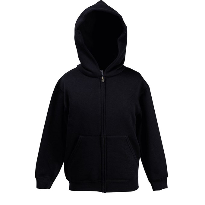 Premium 70/30 kids hooded sweatshirt jacket Black