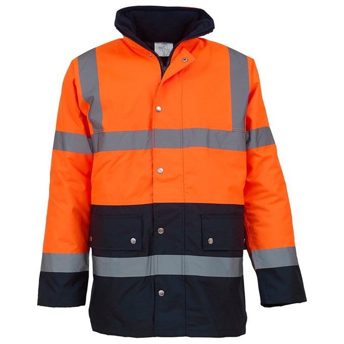 Hi-vis two-tone motorway jacket (HVP302) Orange / Navy