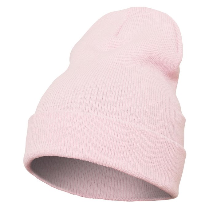 Yupoong Flexfit Adult's Heavyweight Long Style Beanie Hat YP012 Baby Pink
