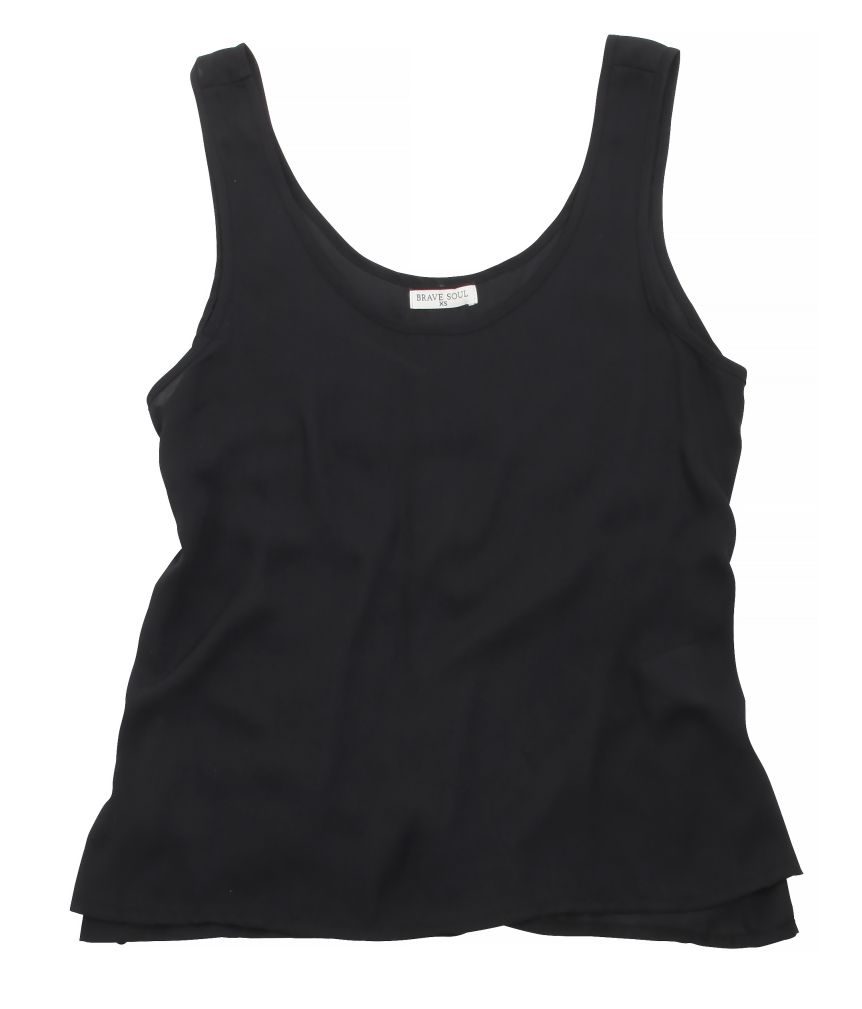 Brave Soul Women's Tayla Loose Fit Sheer Vest T-Shirt BS163