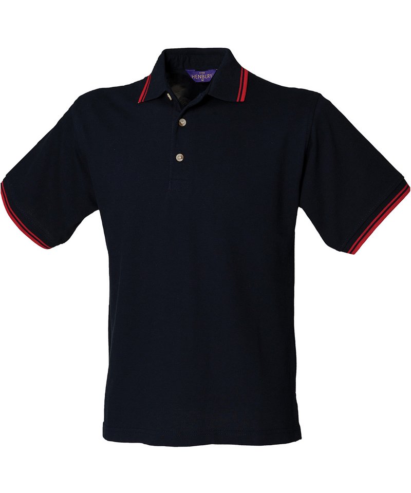 Henbury Men's Double Tipped Collar and Cuff Polo Shirt HB150