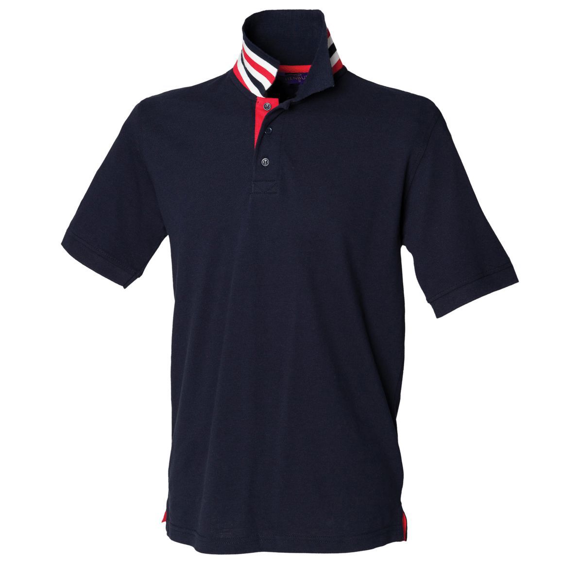 Henbury Men's Stripe Collar Polo Shirt HB283