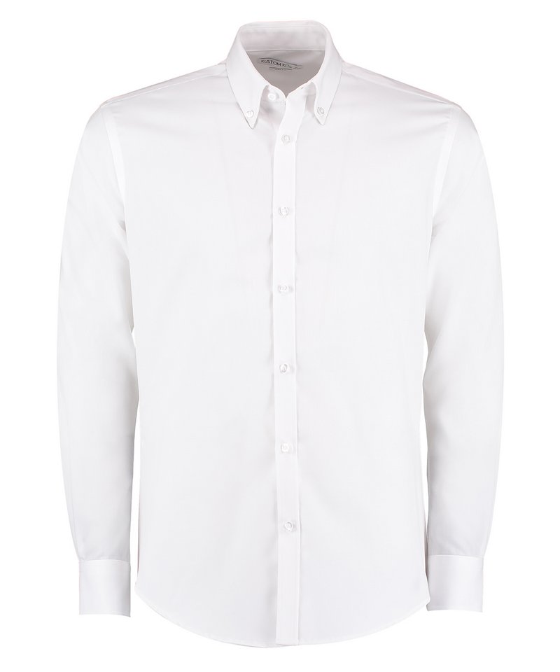 Kustom Kit Men's Slim Fit Long Sleeve Oxford Shirt