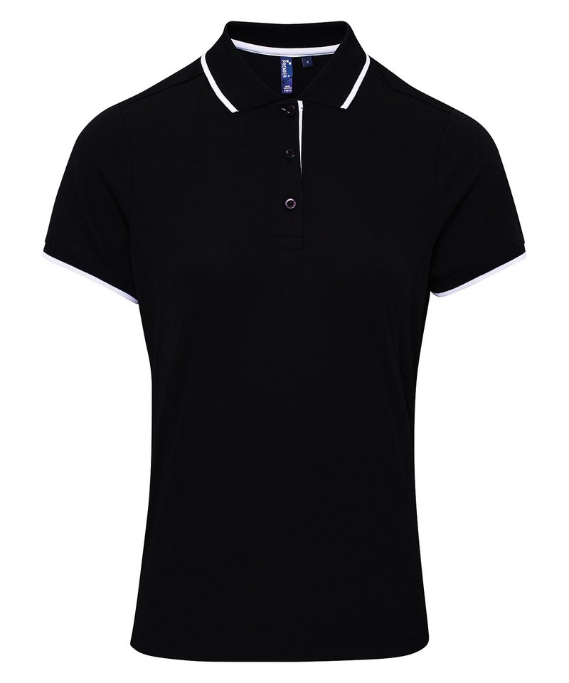 Premier Women's Fitted Contrast Coolchecker Polo Shirt